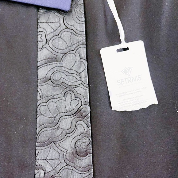 SETRMS Black Block Patterned Long A-Line Skirt NWT SZ38 - Picture 5 of 8